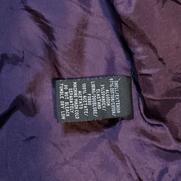 Kenneth Cole New‎ York Corduroy Blazer Suit Jacket Lined Stretch Purple Size 6 - Picture 6 of 9